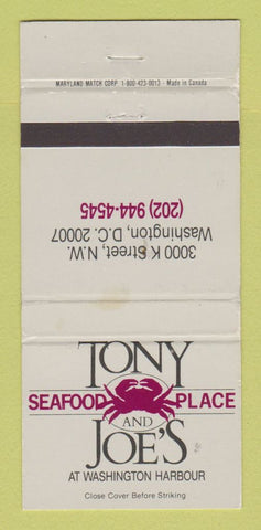 Matchbook Cover - Tony and Joe's Seafood Place Washington DC WEAR 30 Strike