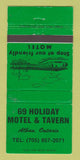 Matchbook Cover - 69 Holiday Motel Tavern Alban ON WEAR 30 Strike