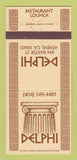 Matchbook Cover - Delphi Restaurant Athens GA 30 Strike