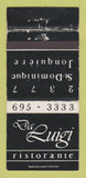 Matchbook Cover - Da Luigi Ristorante Jonquiere QC WORN 30 Strike