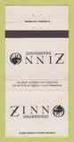 Matchbook Cover - Zinn Bar Restaurant New York City 30 Strike
