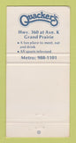 Matchbook Cover - Quaker's Restaurant Grand Prairie TX 30 Strike