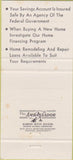 Matchbook Cover - Brownsville Savings  and  Loan Bank TX 30 Strike