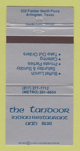 Matchbook Cover - The Tandoor Indian Restaurant Arlington TX 30 Strike