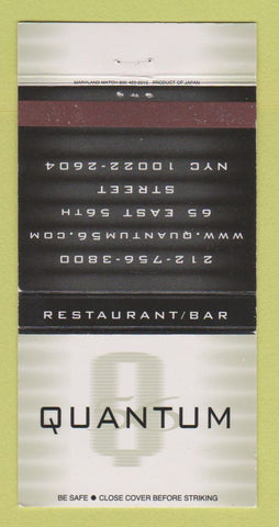 Matchbook Cover - Quantum Restaurant Bar New York City 30 Strike