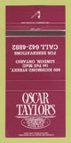 Matchbook Cover - Oscar Taylor's Wood Grill London ON WEAR 30 Strike