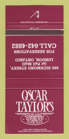 Matchbook Cover - Oscar Taylor's Wood Grill London ON WEAR 30 Strike