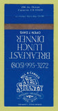 Matchbook Cover - Bill & Carol's Sea Shanty Vayucos CA SAMPLE WEAR 30 Strike