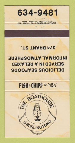 Matchbook Cover - The Boathouse Burlington ON restaurant 30 Strike