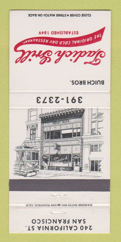Matchbook Cover - Tadich Grill San Francisco CA Buich Bros 30 Strike
