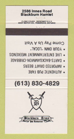 Matchbook Cover - Blackburn Arms Restaurant Hamlet Ottawa ON 30 Strike
