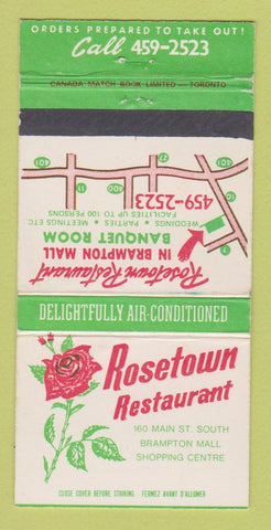 Matchbook Cover - Rosetown Restaurant Brampton ON 30 Strike