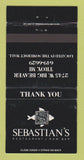 Matchbook Cover - Sebastian's Restaurant Troy MI WEAR 30 Strike