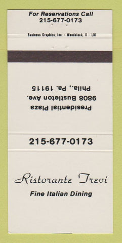 Matchbook Cover - Ristorante Trevi Italian Philadelphia PA 30 Strike