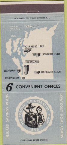 Matchbook Cover - Old Colony Coop Bank Providence RI 30 Strike