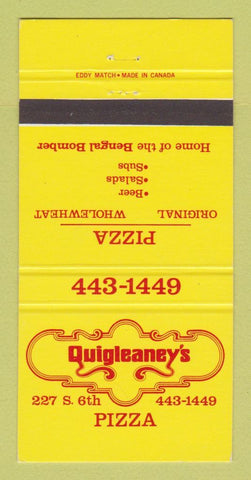 Matchbook Cover - Quigleaney's Pizza Canada? 30 Strike