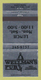 Matchbook Cover - Wellman's Pub Des Moines IA WEAR 30 Strike