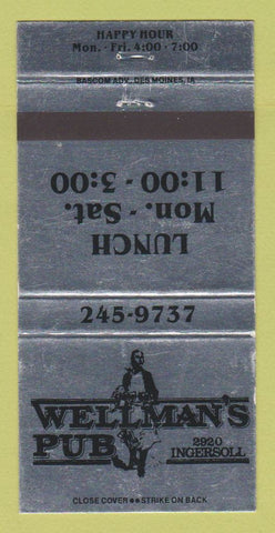 Matchbook Cover - Wellman's Pub Des Moines IA WEAR 30 Strike