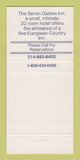 Matchbook Cover - Bernard's Bar Seven Gables Inn St Louis MO WEAR 30 Strike