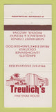 Matchbook Cover - Treulich's Steak House Phoenix AZ 30 Strike