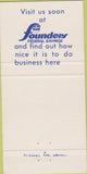 Matchbook Cover - Founders Federal Savings Philadelphia PA 30 Strike