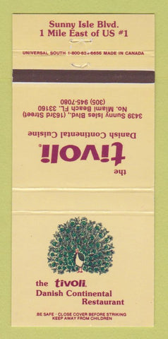 Matchbook Cover - Tivoli Danish Restaurant North Miami Beach FL 30 Strike