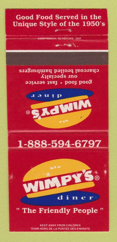 Matchbook Cover - Wimpy's Diner  30 Strike