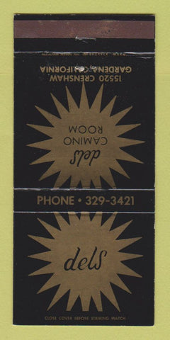 Matchbook Cover - Dels Camino Room Gardena CA 30 Strike