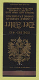 Matchbook Cover - Der Adler Restaurant Seattle WA Bavarian 30 Strike
