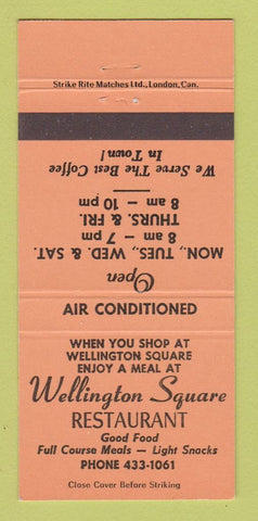 Matchbook Cover - Wellington Square Restaurant ON Burlington 30 Strike
