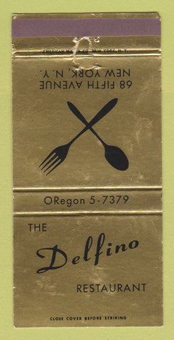 Matchbook Cover - The Delfino Restaurant New York City WEAR 30 Strike