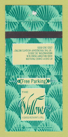 Matchbook Cover - Willows Seafood Restaurant Washington DC  30 Strike