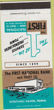 Matchbook Cover - The First National Bank Schuylkill Haven PA 30 Strike