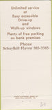 Matchbook Cover - The First National Bank Schuylkill Haven PA 30 Strike
