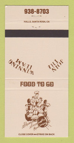 Matchbook Cover - Sharrells Sonoma Bowl Restaurant CA 30 Strike