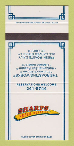 Matchbook Cover - Sharps Fresh Rasting Works SAMPLE 30 Strike