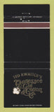 Matchbook Cover - Ted Kwalick's Tennessee Gin Cotton Woodland Hills CA 30 Strike