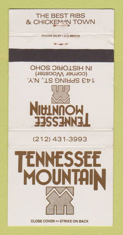 Matchbook Cover - Tennessee Mountain Restaurant New York City 30 Strike