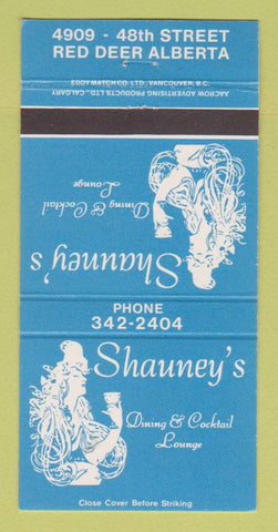 Matchbook Cover - Shauney's Restaurant Red Deer AB girlie 30 Strike