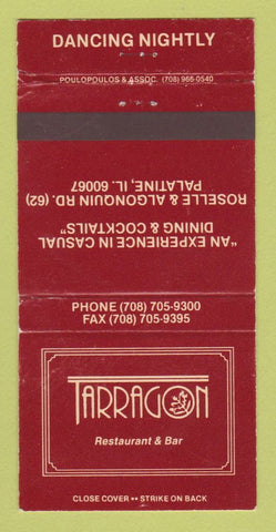 Matchbook Cover - Tarragon Restaurant Palatine IL WEAR 30 Strike