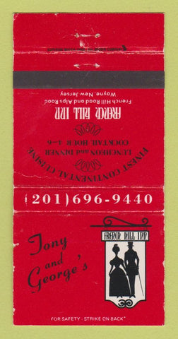 Matchbook Cover - Tony and George's Wayne NJ 30 Strike