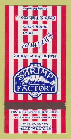 Matchbook Cover - Shrimp Factory Restaurant Savannah GA 30 Strike