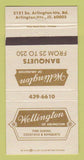 Matchbook Cover - Wellington of Arlington Heights IL Restaurant 30 Strike