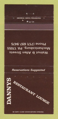 Matchbook Cover - Dannys Retsaurant Lounge Mechanicsburg PA 30 Strike