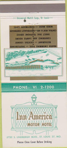 Matchbook Cover - Inn America Motor Hotel St Louis MO 30 Strike