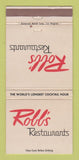 Matchbook Cover - Robb's Restaurants El Segundo CA Los Angeles 30 Strike