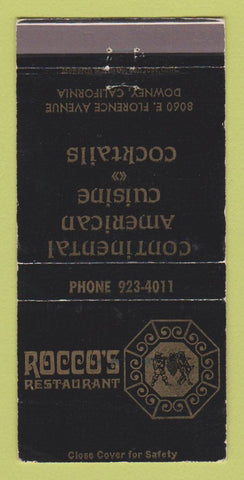 Matchbook Cover - Rocco's Restaurant Downey CA WEAR 30 Strike