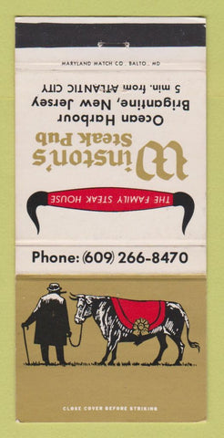 Matchbook Cover - Winston's Steak Pub Brigantine NJ 30 Strike
