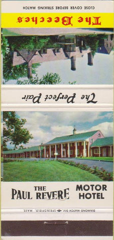 Matchbook Cover - Paul Revere Motor Hotel Rome NY 30 Strike