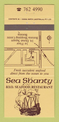 Matchbook Cover - Sea Shanty Restaurant Boronia Australia 30 Strike